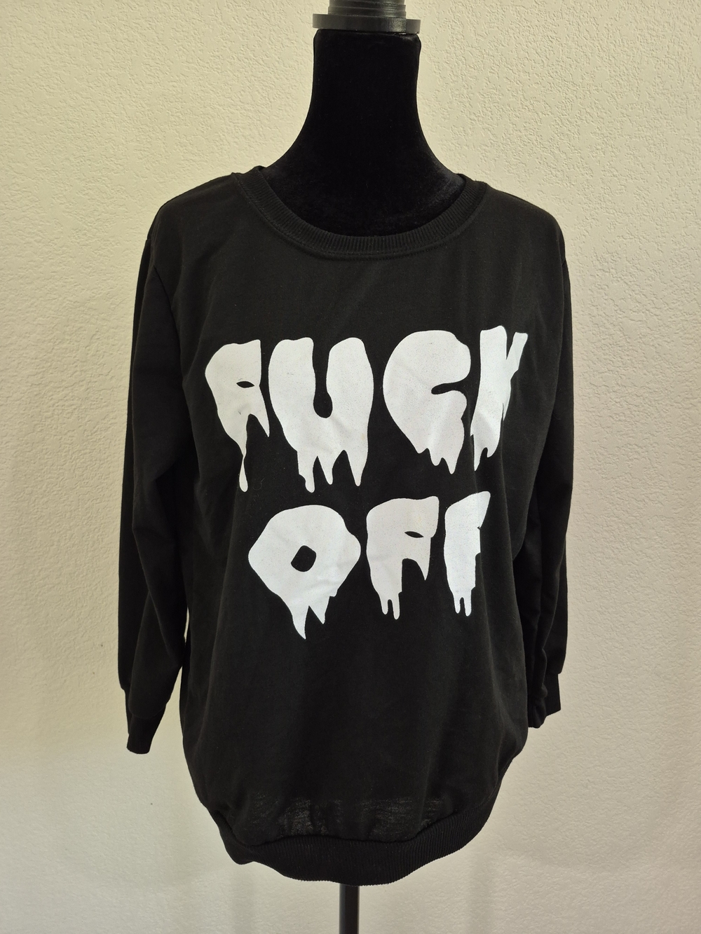 Black Graphic Women's Sweatshirt - Bold White Print